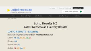 
                            8. Lotto Results - LottoShop.co.nz