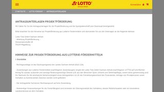 
                            8. LOTTO Sachsen-Anhalt - Antragsunterlagen für Projektförderungen ...