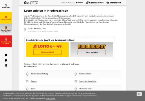 
                            2. Lotto spielen in Niedersachsen - GOLOTTO.de