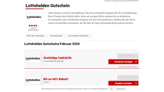 
                            8. Lottohelden Gutscheine Februar 2019 | 12,10€ + 20% Rabatt nutzen