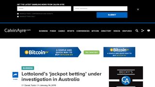 
                            12. Lottoland's 'jackpot betting' under investigation in Australia