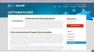 
                            13. Lottomaticard Casino - Zahlungsmethoden, Infos über Einzahlungen