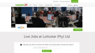 
                            11. Lottostar (Pty) Ltd Jobs and Vacancies - Careers24