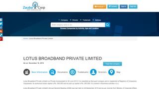 
                            4. LOTUS BROADBAND PRIVATE LIMITED - Company, directors and ...