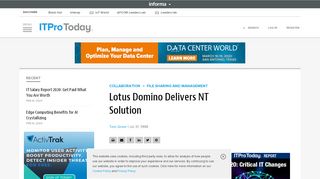 
                            10. Lotus Domino Delivers NT Solution | IT Pro