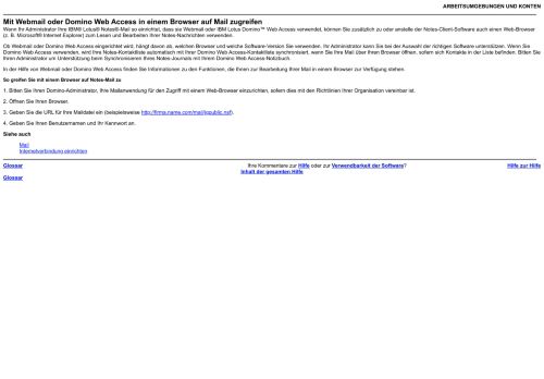 
                            5. Lotus Notes 8 Hilfe - Mit Webmail oder Domino Web Access in einem ...