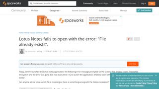 
                            1. Lotus Notes fails to open with the error: 