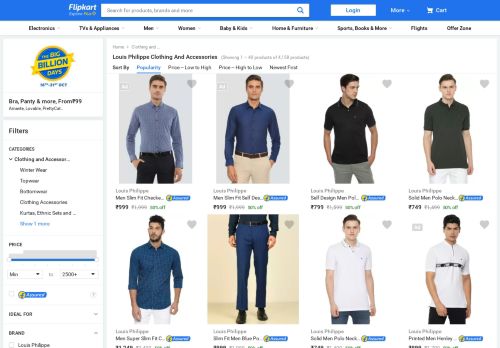 
                            5. Louis Philippe Clothing - Flipkart