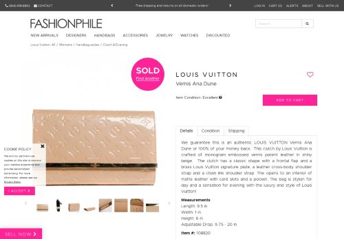 
                            9. LOUIS VUITTON Vernis Ana Dune 108820 - Fashionphile