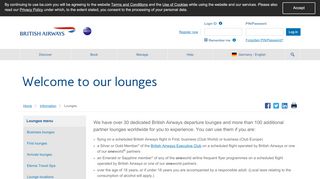 
                            10. Lounges | Airport Lounge information | British Airways
