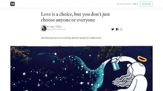 
                            8. Love is a choice, but you don't just choose anyone or everyone - Medium