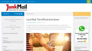 
                            5. Love Mail: The official shut down | Junk Mail Blog