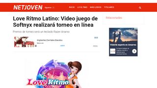 
                            12. Love Ritmo Latino: Video juego de Softnyx realizará torneo en línea ...