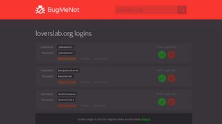 
                            6. loverslab.org passwords - BugMeNot