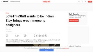 
                            1. LoveThisStuff wants to be India's Etsy, brings e-commerce to designers