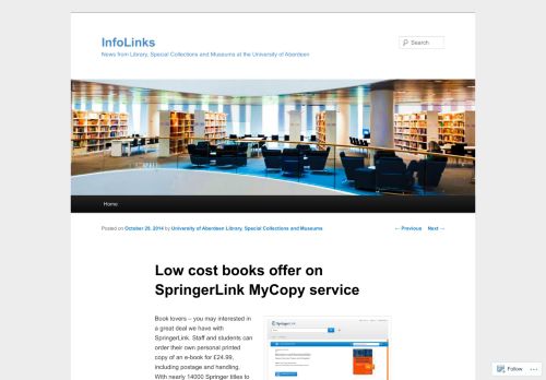 
                            11. Low cost books offer on SpringerLink MyCopy service | InfoLinks