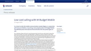 
                            4. Low-cost calling with M-Budget Mobile | Swisscom