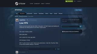 
                            3. Low FPS :: WildStar General Discussions - Steam Community