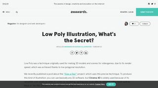 
                            6. Low Poly Illustration, What's the Secret? - Awwwards