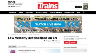 
                            8. Low Velocity destinations on CN - Trains Magazine - Trains News ...