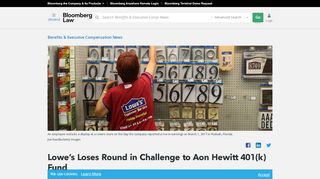 
                            8. Lowe's Loses Round in Challenge to Aon Hewitt 401(k) Fund