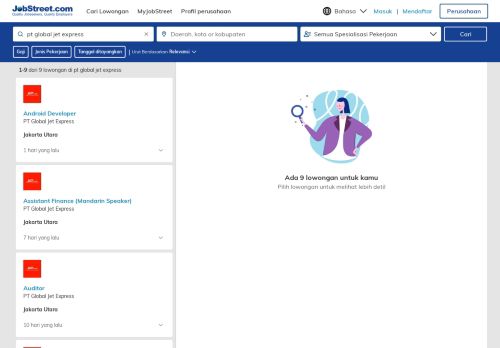 
                            12. Lowongan di PT Global Jet Express, Pekerjaan | JobStreet.co.id