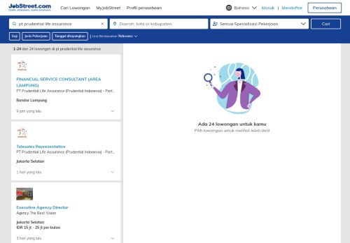 
                            11. Lowongan di PT Prudential Life Assurance, Pekerjaan | JobStreet.co ...