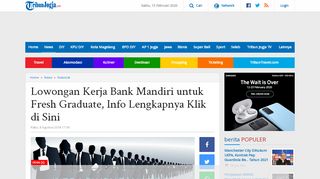 
                            11. Lowongan Kerja Bank Mandiri untuk Fresh Graduate, Info ...