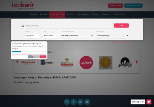 
                            5. Lowongan Kerja PT. BUKALAPAK.COM Terbaru | TopKarir.com