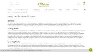
                            7. Loyalty Card Terms and Conditions - O'Briens Wine