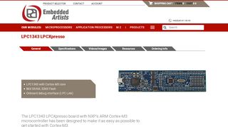 
                            5. LPC1343 LPCXpresso Board | Embedded Artists AB