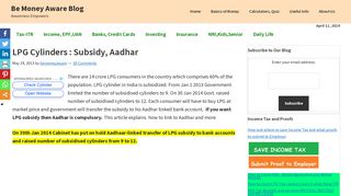 
                            6. LPG Cylinders : Subsidy, Aadhar - Be Money Aware Blog