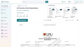 
                            10. LPU-Cavite on-line Grades Viewer - Scribd