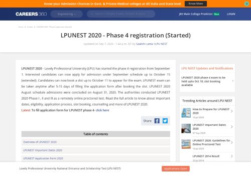 
                            8. LPUNEST 2019 – Application Form (Released), Eligibility, , Syllabus ...