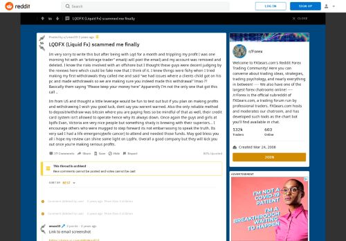 
                            6. LQDFX (Liquid Fx) scammed me finally : Forex - Reddit