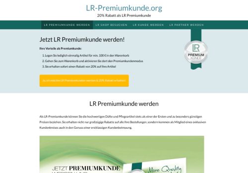 
                            1. ▷ LR Premiumkunde werden: 20% Rabatt lebenslang!