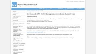 
                            1. LRZ: AnyConnect: VPN-Verbindungsprobleme mit asa-cluster.lrz.de