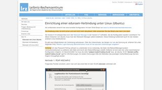 
                            12. LRZ: Einrichtung einer eduroam-Verbindung unter Linux (Ubuntu)