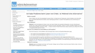 
                            9. LRZ: Ich habe Probleme beim Lesen von E-Mail. Ist Webmail eine ...