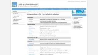 
                            4. LRZ: Informationen für Hochschulmitarbeiter