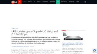 
                            13. LRZ: Leistung von SuperMUC steigt auf 6,8 Petaflops | ZDNet.de