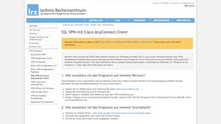 
                            1. LRZ: SSL VPN mit Cisco AnyConnect Client