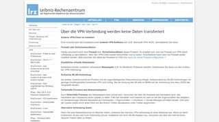 
                            8. LRZ: Über die VPN-Verbindung werden keine Daten transferiert