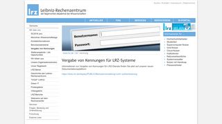 
                            3. LRZ: Vergabe von Kennungen für LRZ-Systeme