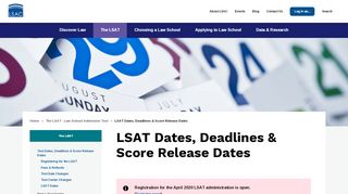 
                            3. LSAT Dates, Deadlines & Score Release Dates | The Law School ...