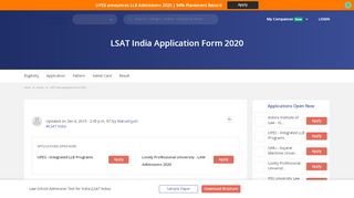 
                            6. LSAT India Application Form 2019, Registration – Apply Now!