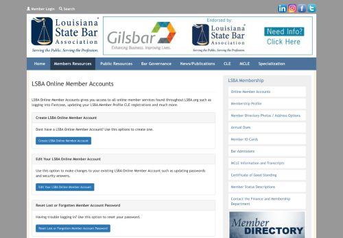 
                            3. LSBA Online Member Accounts - Louisiana State Bar Association