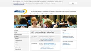 
                            7. LSF, Lernplattformen, e-Portfolio - Pädagogische Hochschule ...
