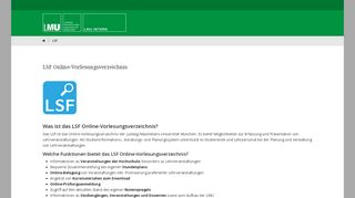 
                            4. LSF Online-Vorlesungsverzeichnis | LMU Intern - LMU München