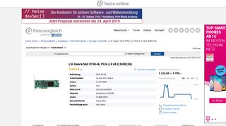 
                            11. LSI 3ware SAS 9750-4i, PCIe 2.0 x8 (LSI00216) ab € 285 (2019 ...